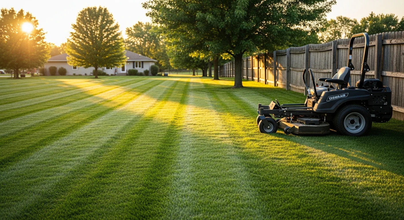 Well-maintained residential lawn with clean edges
