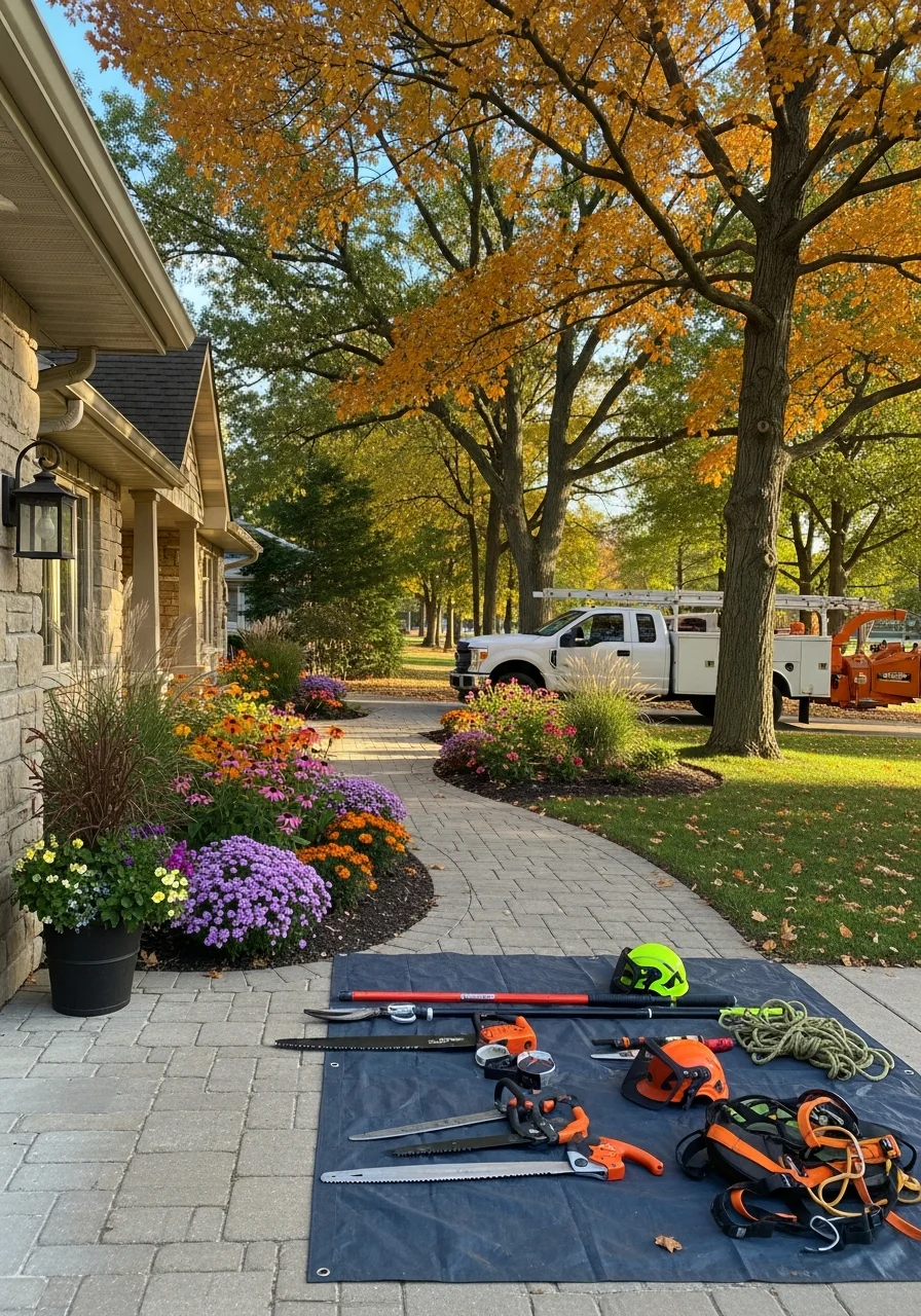 Technician consulting with a homeowner at a Fall River property entrance.
